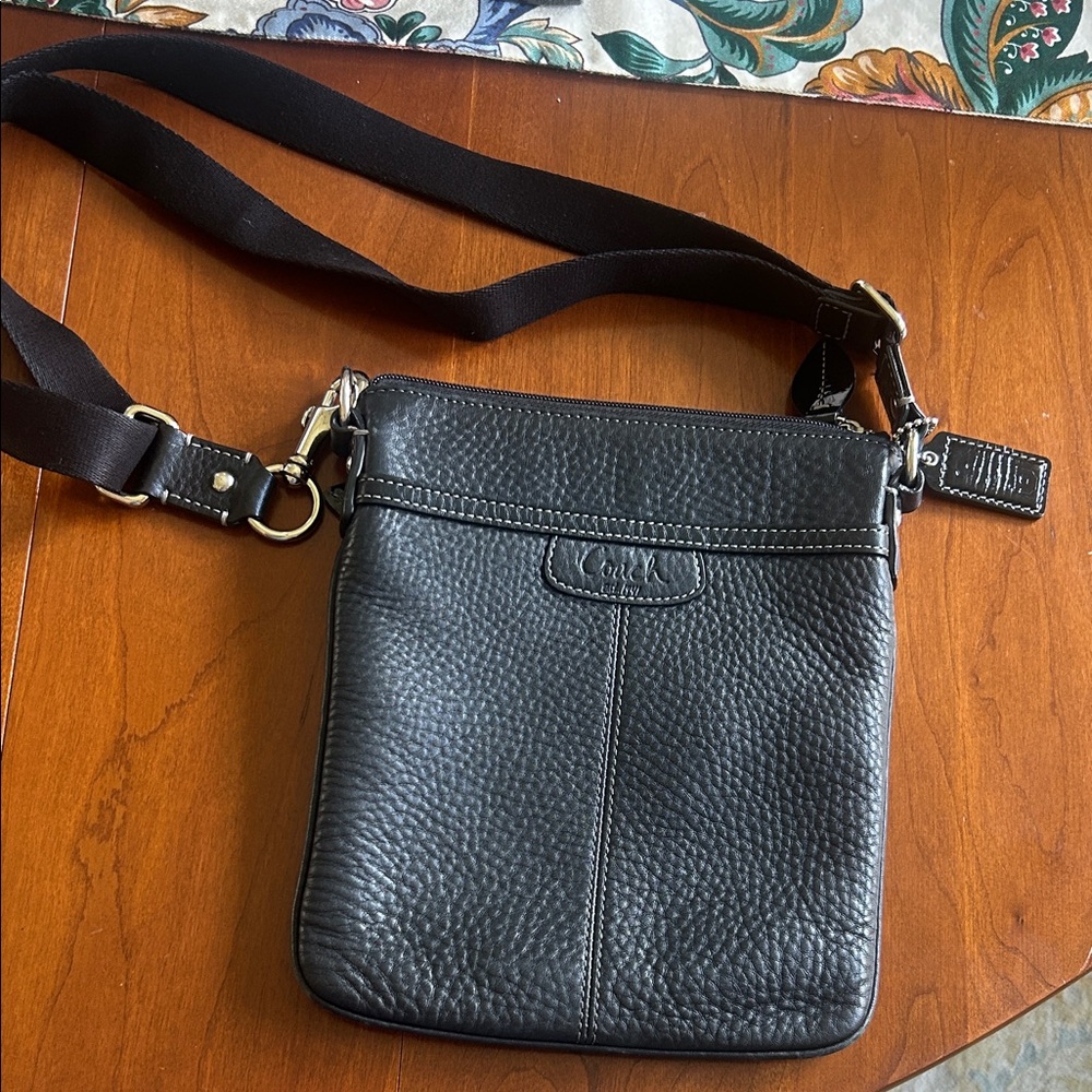 Coach Black Pebbled Leather Crossbody Bag
